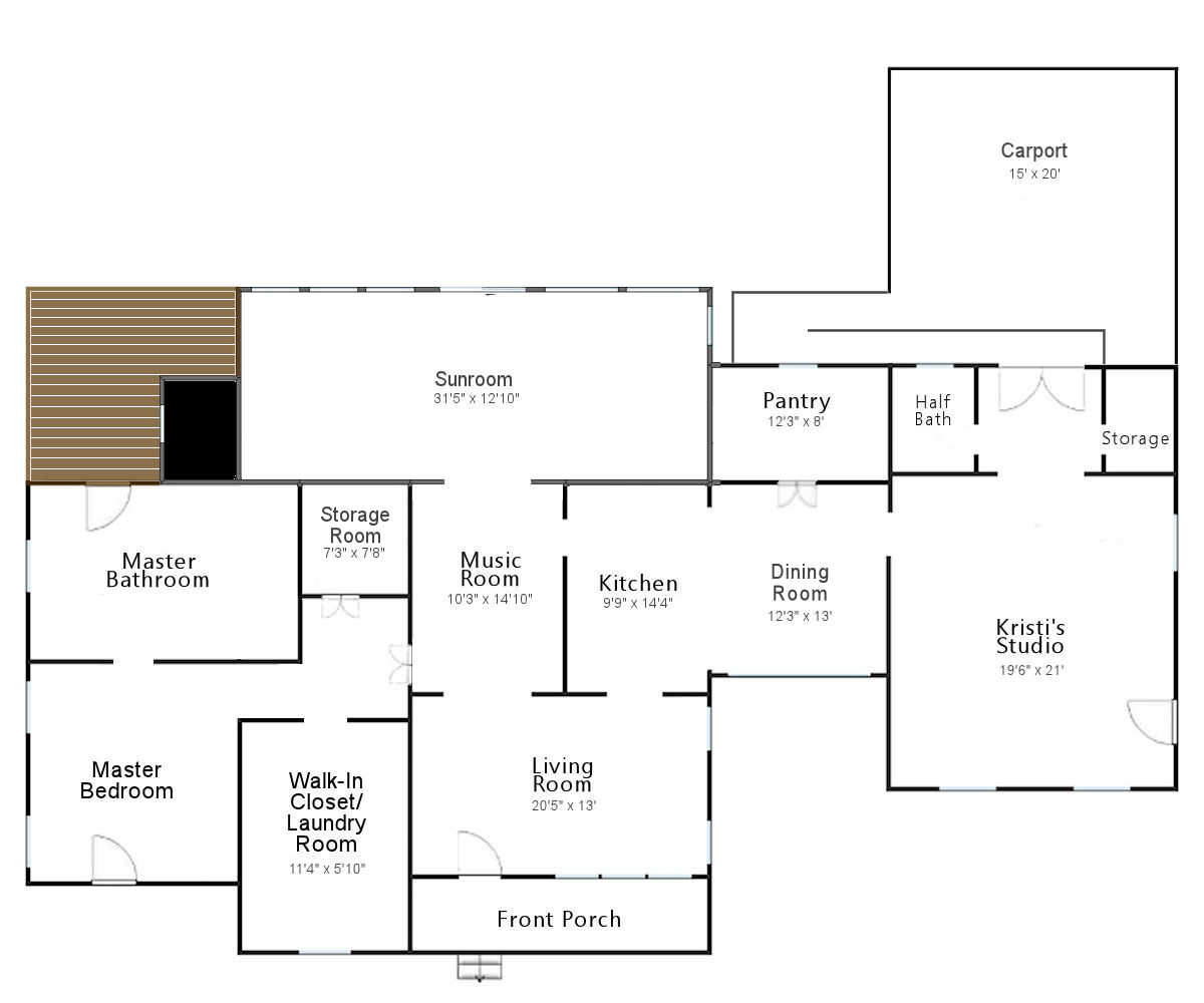 My New Vision: Adding A Small Private Deck Off Of Our Master Bathroom