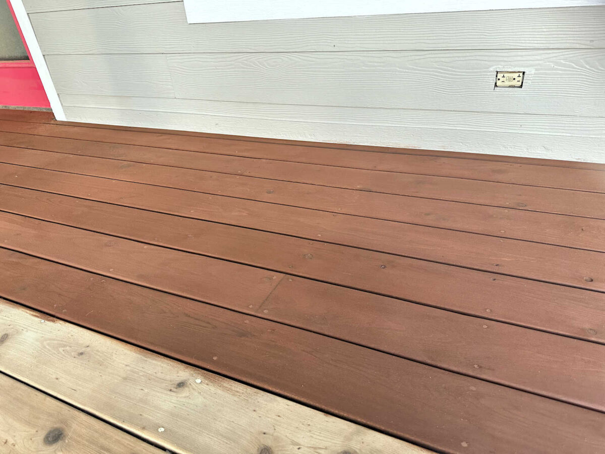 My thoughts on pine tar -- my first time to try pine tar and linseed oil to seal my front porch