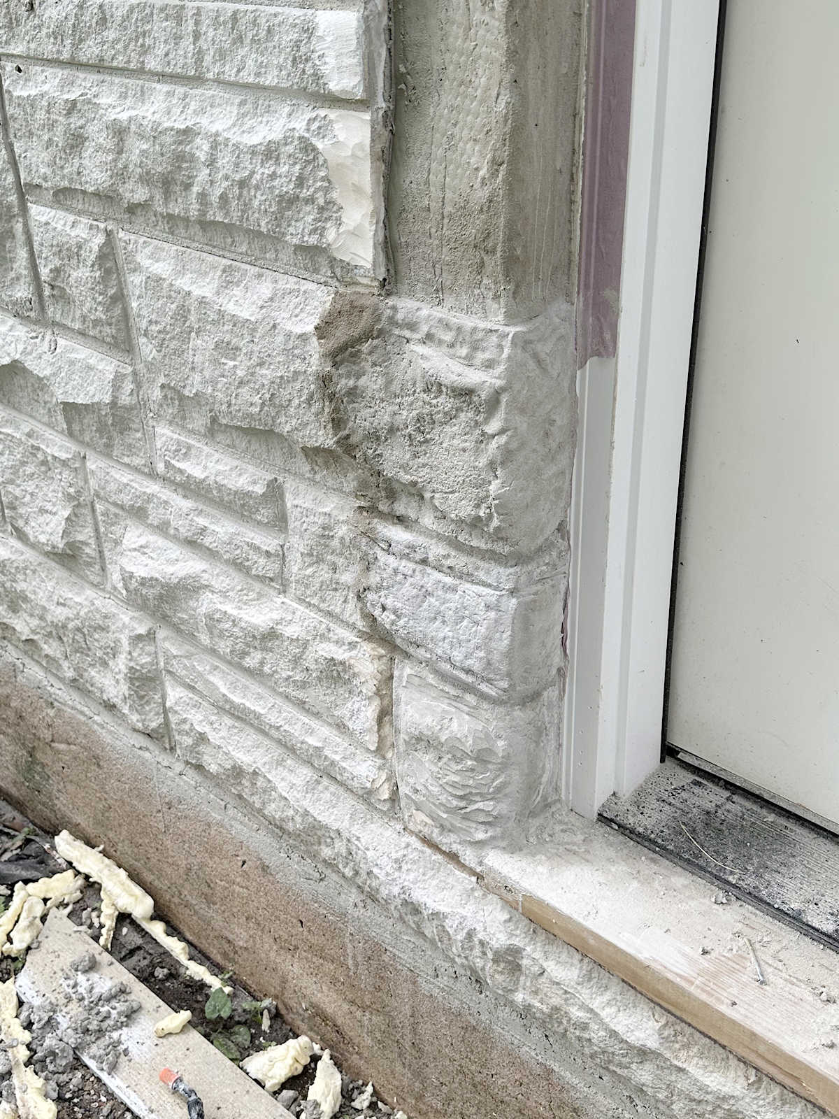 Exterior Bedroom Door Progress — Replacing Hardie Board Trim With Faux DIY Concrete Stones