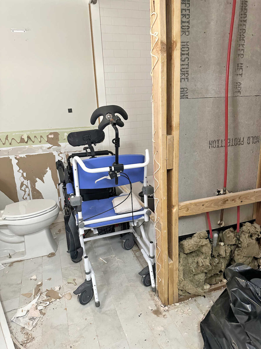 Turning a bathroom into a storage room for medical equipment storage
