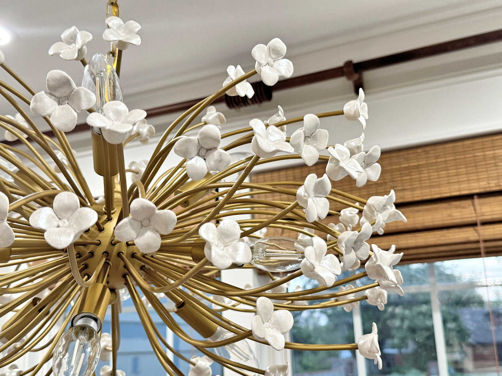 My Finished Dining Room DIY Air-Dry Clay Flower Chandelier