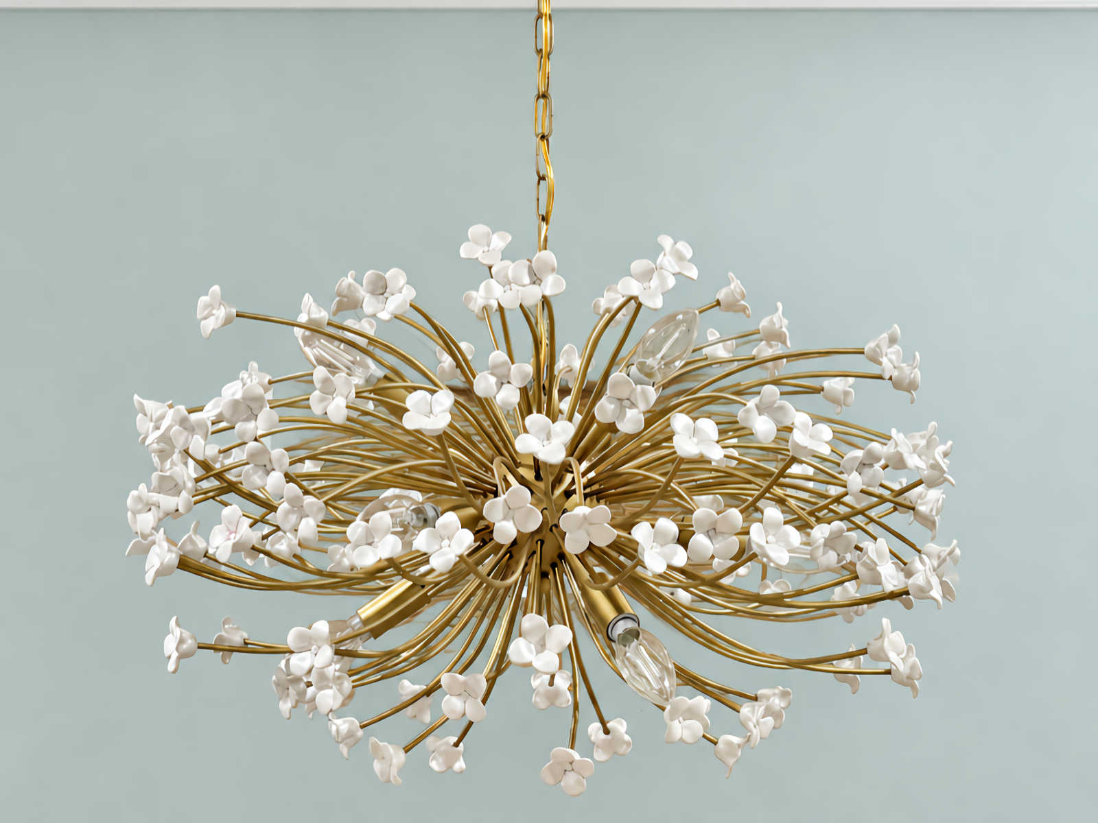 My Finished Dining Room DIY Air-Dry Clay Flower Chandelier