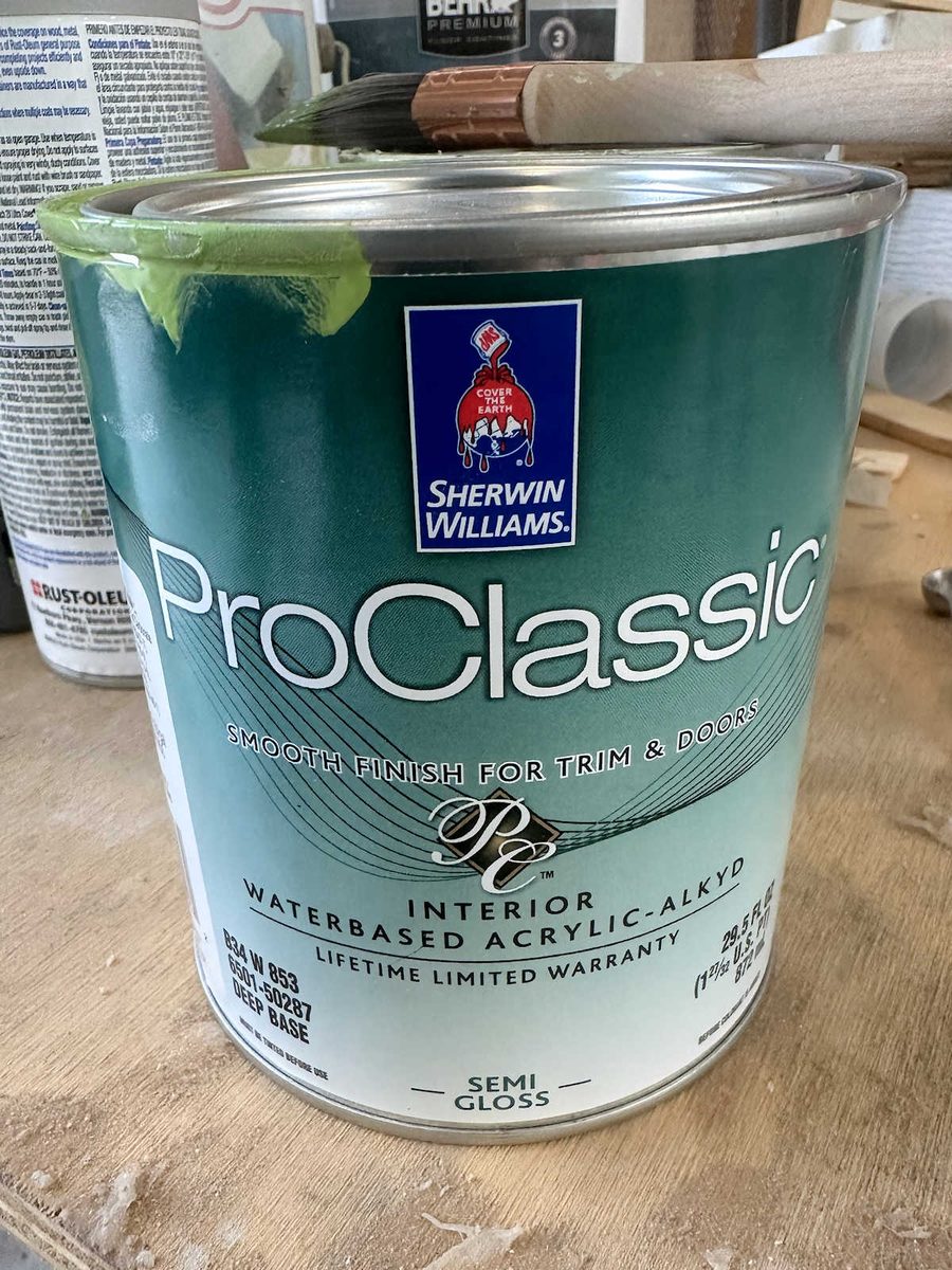 Sherwin Williams ProClassic paint for painting a dining table