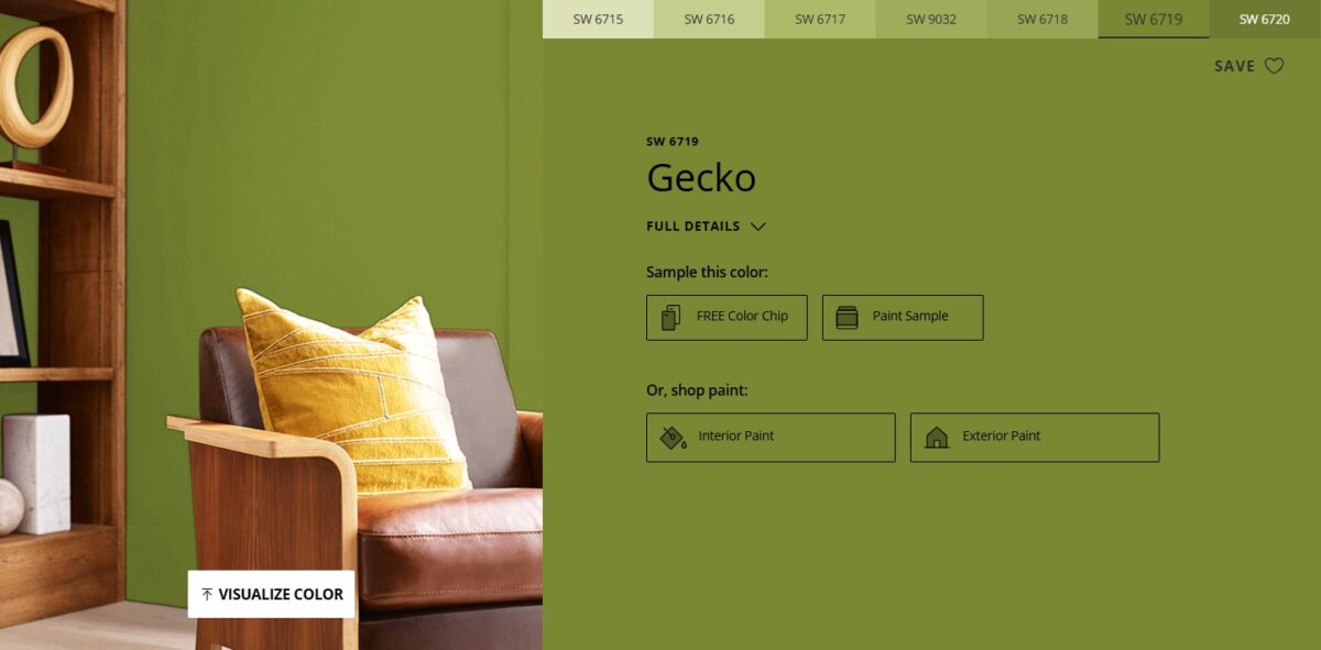Sherwin Williams Gecko paint color