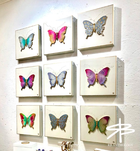 Colorful dimensional framed butterflies by RB Anthology on Instagram