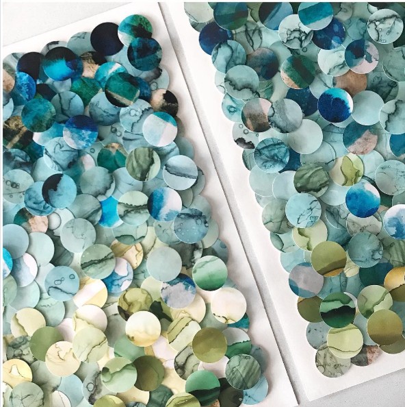 Colorful paper circle artwork by Katarina Lim Designs on Instagram