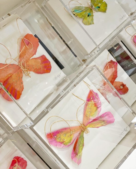 Textural butterfly artwork by Elisabeth Hays on Instagram